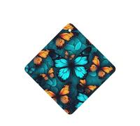 Phayah Square Car Air Fresheners Cards 6 Pcs Orange And Blue Butterfly Pattern Aromatherapy Tablets Hanging Scented Card - Lavender Scent Eliminate Odor
