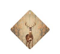 Phayah Square Car Air Fresheners Cards 6 Pcs Sika Deer In The Jungle Pattern Aromatherapy Tablets Hanging Scented Card - Lavender Scent Eliminate Odor