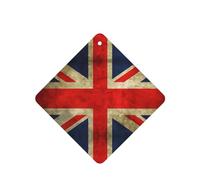 Phayah Square Car Air Fresheners Cards 6 Pcs Vintage British Flag Pattern Aromatherapy Tablets Hanging Scented Card - Lavender Scent Eliminate Odor