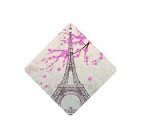 Phayah Square Car Air Fresheners Cards 6 Pcs Vintage Eiffel Tower Pattern Aromatherapy Tablets Hanging Scented Card - Lavender Scent Eliminate Odor