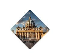 Phayah St Peter'S Basilica Pattern Lavender Scent Car Aroma Square Hanging Fragrance Tablet Car Interior Fragrance Freshener 4p