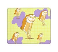 PHAYAH Standing Owl Pattern Mouse Pad with Anti-Fray Stitching with Non-Slip Rubber Base, Gaming Mouse Mat for Laptop, Office & Home 7 X 8.6 in