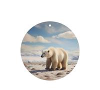 Phayah Standing Polar Bear. Pattern Lavender Scent Car Aroma Round Shape Hanging Fragrance Tablet Car Interior Fragrance Freshener 4p