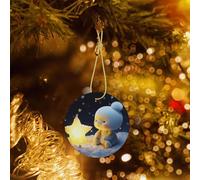 Phayah Star Fantasy Pattern Ceramic Round Xmas Tree Ornament New Year Home Souvenirs For Gatherings Christmas Tree Hanging