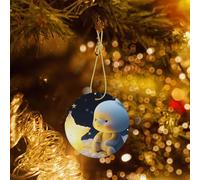 Phayah Star Fantasy Pattern Ceramic Round Xmas Tree Ornament New Year Home Souvenirs For Gatherings Christmas Tree Hanging