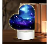 PHAYAH Star Flower Field Pattern Heart Shape Decorative Night Lights with USB Plug in Table Lamp with 3 Light Modes Adjustable for Bedroom Living Room Cafe