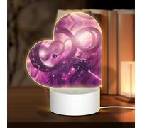 PHAYAH Star River Terminal Pattern Heart Shape Decorative Night Lights with USB Plug in Table Lamp with 3 Light Modes Adjustable for Bedroom Living Room Cafe