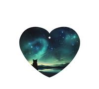Phayah Stargazing Cat Pattern Lavender Scent Car Air Freshener Heart Shape Card Hanging Hanging Scented Card 4 Pcs For Cars Closet Drawer Eliminate