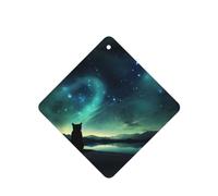 Phayah Stargazing Cat Pattern Lavender Scent Car Air Freshener Square Card Hanging Hanging Scented Card 6 Pcs For Cars Closet Drawer Eliminate