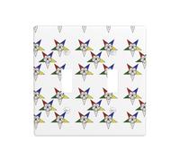 Phayah Stars Eastern Stars Pattern Wall Plate Outlet Cover Double Toggle Light Switch Cover Size 4.5x4.5 in for Residential and Commercial Areas
