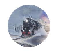 PHAYAH Steam Train Depart Sunset Pattern Round Mouse Pad For Desk Wireless Mouse Laptop Gaming Computer Travel Work Office Supplies 7.9 X 7.9 In