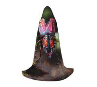 PHAYAH Strange Insects Pattern Halloween Adult Hooded Robe Cape, Women'S Men'S Halloween Dress Up Party Cosplay Costumes Large