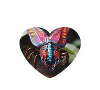 Phayah Strange Insects Pattern Lavender Scent Car Aroma Heart Shape Hanging Fragrance Tablet Car Interior Fragrance Freshener 6p
