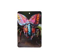 Phayah Strange Insects Pattern Lavender Scent Car Aroma Rectangle Hanging Fragrance Tablet Car Interior Fragrance Freshener 4p