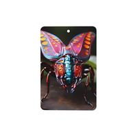 Phayah Strange Insects Pattern Lavender Scent Car Aroma Rectangle Hanging Fragrance Tablet Car Interior Fragrance Freshener 6p