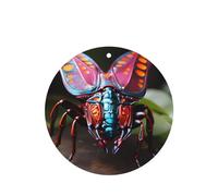 Phayah Strange Insects Pattern Lavender Scent Car Aroma Round Shape Hanging Fragrance Tablet Car Interior Fragrance Freshener 6p