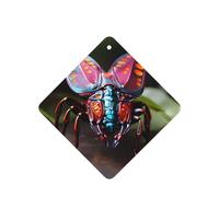 Phayah Strange Insects Pattern Lavender Scent Car Aroma Square Hanging Fragrance Tablet Car Interior Fragrance Freshener 6p