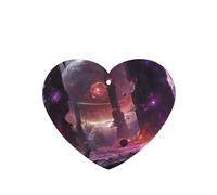 Phayah Strange Planet Space Pattern Lavender Scent Car Air Freshener Heart Shape Card Hanging Hanging Scented Card 6 Pcs For Cars Closet Drawer