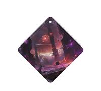Phayah Strange Planet Space Pattern Lavender Scent Car Air Freshener Square Card Hanging Hanging Scented Card 4 Pcs For Cars Closet Drawer