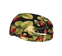 Phayah Strawberry Harvest Pattern Women Men Athletic Sweatbands Hair Bands For Yoga Running Moisture Elastic Sweat Wicking Head Band