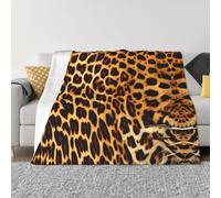 PHAYAH Stripes On Leopards Pattern Flannel Blanket Plush Fluffy 40"X30" For Sofa Bed Couch, Movie Night, Camping, And Trave