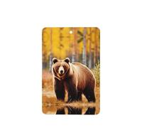 Phayah Strong Brown Bear Pattern Lavender Scent Car Air Freshener Rectangle Card Hanging Hanging Scented Card 4 Pcs For Cars Closet Drawer