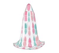 PHAYAH Summer Pineapple Pattern Halloween Witch Witchcraft Hooded Robe Cape Christmas Hoodie Cosplay Masquerade Party Dress Gift Costume M