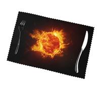 Phayah Sun Fireball Pattern Table Placemats Set Of 6 12x18 Inch Placemats For Party Kitchen Dining Room Decoration Holiday Banquet