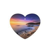 Phayah Sun The Beach With Pebbles Pattern Lavender Scent Car Air Freshener Heart Shape Card Hanging Hanging Scented Card 4 Pcs For Cars Closet Shoe