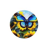 Phayah Sunflower Blue Butterfly Pattern Lavender Scent Car Aroma Round Shape Hanging Fragrance Tablet Car Interior Fragrance Freshener 6p