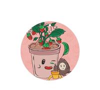 Phayah Sunflower Seeds And Strawberries Pattern Lavender Scent Car Aroma Round Shape Hanging Fragrance Tablet Car Interior Fragrance Freshener 4p