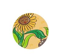 Phayah Sunflower Seeds And Sunflowers Pattern Lavender Scent Car Aroma Round Shape Hanging Fragrance Tablet Car Interior Fragrance Freshener 6p