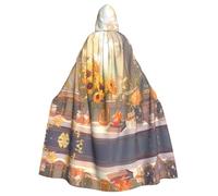 PHAYAH Sunflowers Under The Windowsill Pattern Adult Hooded Cape Hooded Robe Cape Women'S Men'S Halloween Dress Up Party Cosplay Costumes