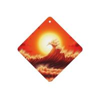 Phayah Sunny Waves Pattern Lavender Scent Car Air Freshener Square Card Hanging Hanging Scented Card 4 Pcs For Cars Closet Drawer