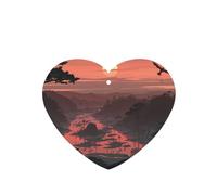 Phayah Sunrise In The Valley Pattern Lavender Scent Car Air Freshener Heart Shape Card Hanging Hanging Scented Card 6 Pcs For Cars Closet Drawer
