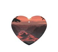 Phayah Sunrise In The Valley Pattern Lavender Scent Car Air Freshener Heart Shape Card Hanging Hanging Scented Card 4 Pcs For Cars Closet Drawer