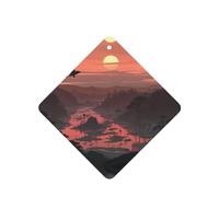 Phayah Sunrise In The Valley Pattern Lavender Scent Car Air Freshener Square Card Hanging Hanging Scented Card 4 Pcs For Cars Closet Drawer