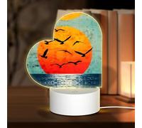 Phayah Sunrise On The Sea Pattern 3D Led Light Lamp USB Cable Adjustable 3 Modes Base Show Stand for Christmas Room Restaurant Bar Shop