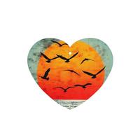 Phayah Sunrise On The Sea Pattern Lavender Scent Car Air Freshener Heart Shape Card Hanging Hanging Scented Card 6 Pcs For Cars Closet Drawer