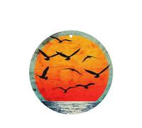 Phayah Sunrise On The Sea Pattern Lavender Scent Car Air Freshener Round Shape Card Hanging Hanging Scented Card 4 Pcs For Cars Closet Drawer Eliminate
