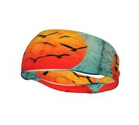 Phayah Sunrise On The Sea Pattern Women Men Athletic Sweatbands Hair Bands For Yoga Running Moisture Elastic Sweat Wicking Head Band
