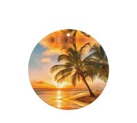 Phayah Sunset At The Beach Pattern Lavender Scent Car Air Freshener Round Shape Card Hanging Hanging Scented Card 6 Pcs For Cars Closet Shoe