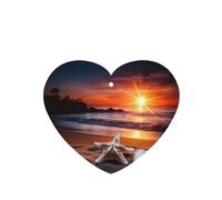Phayah Sunset Beach Starfish Pattern Lavender Scent Car Air Freshener Heart Shape Card Hanging Hanging Scented Card 6 Pcs For Cars Closet Drawer Eliminate