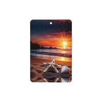 Phayah Sunset Beach Starfish Pattern Lavender Scent Car Air Freshener Rectangle Card Hanging Hanging Scented Card 4 Pcs For Cars Closet Drawer Eliminate