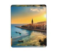 Phayah Sunset in Barcelona Pattern Mouse Pads, Portable Wireless Mouse Pad, Non-Slip Rubber Base Laptop Mousepad Smooth Surface for Office & Travel 8.3 X 10.3 in