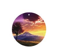 Phayah Sunset Landscape Pattern Lavender Scent Car Air Freshener Round Shape Card Hanging Hanging Scented Card 6 Pcs For Cars Closet Drawer Eliminate