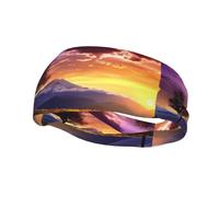 Phayah Sunset Landscape Pattern Women Men Athletic Sweatbands Hair Bands For Yoga Running Moisture Elastic Sweat Wicking Head Band
