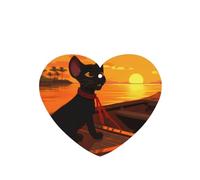 Phayah Sunset Wooden Boat Cat Pattern Lavender Scent Car Air Freshener Heart Shape Card Hanging Hanging Scented Card 6 Pcs For Cars Closet Drawer
