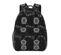 PHAYAH Supernatural Symbols Black Pattern Casual Shoulders Classical Basic Travel Backpack Travel And Outdoor Activities Resistant
