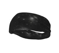 Phayah Sweatbands Black And White Galaxy Pattern Workout Sport Headbands Absorbing Headband Wide For Basketball Football Cycling Running Yoga